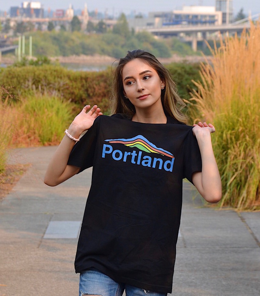 Portland Mt Hood T Shirt - Black